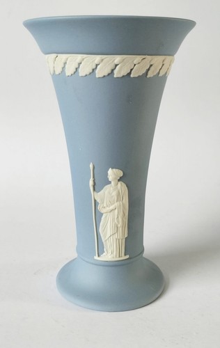 Wedgwood blue jasper trumpet - wedgwood,