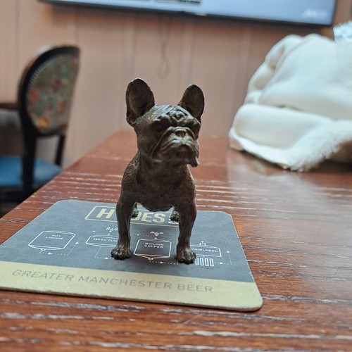 Brass french bulldog figurine - brass,