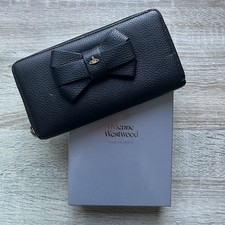 Vivienne Westwood Original Black Leather Bow Long Women Wallet RRP £160
