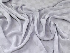 Minerva Squares Voile Fabric Silver Grey - per metre