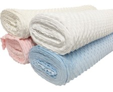 Dimple Fleece Fabric Soft Raised Dot Bubble Spot Baby Blanket Material Pastel