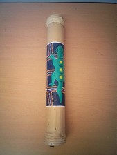 First Nation Style Australian Bamboo rainmaker Rainstick,Lizard Design 16"