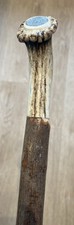Stag Horn Thumb Walking Stick 1948 Sixpence (Handcrafted  From Hazel)