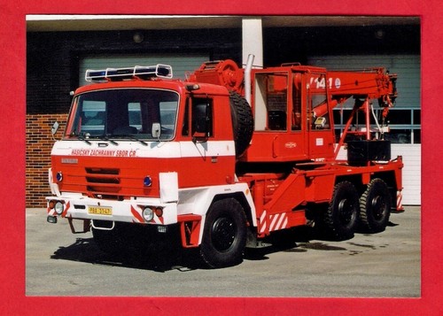 Czech fire truck - postcard,