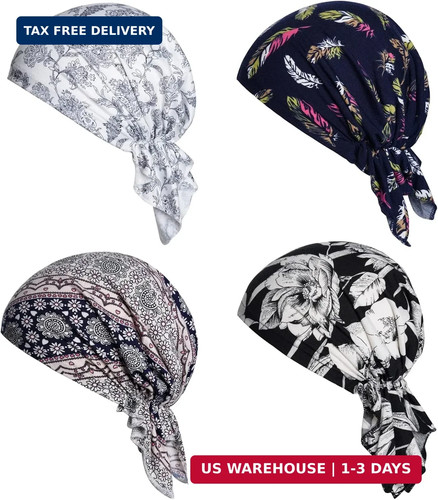 4pcs pre tied - chemo, head