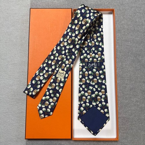 Hermes tie navy blue - tie, floral