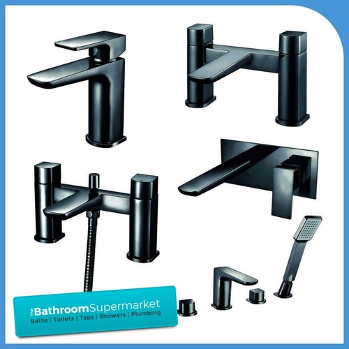Modern black bathroom taps - black,