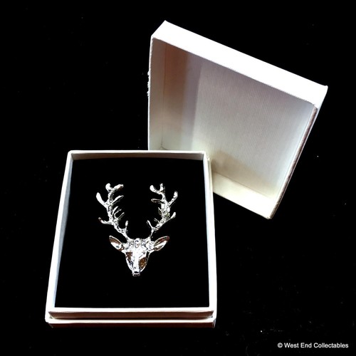 Stag head badge brooch gift - stag,