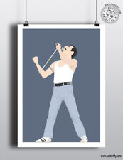 FREDDIE MERCURY Live Aid Wembley Minimalist Music Poster Minimal Queen Art Sing