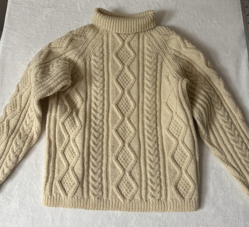 Handmade cream aran - cable, knit