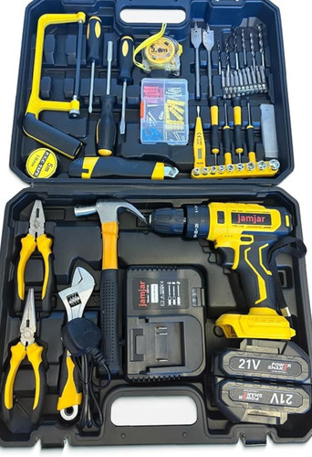 Cordless combi drill 21v - cordless, 86pc