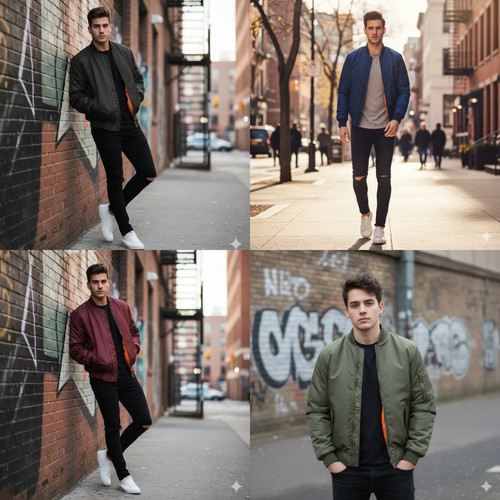 Mens bomber jacket - bomber, army