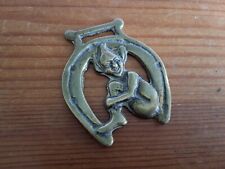Vintage 1940s Cornish Lucky Pixie Imp Horse Brass Hanger Pendant