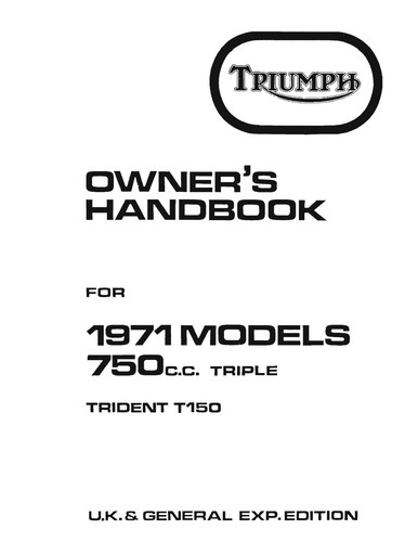 Triumph owners manual - manual, book