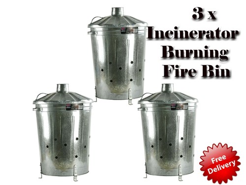 Galvanised metal incinerators - metal,