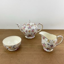 Royal Winton Eleanor Chintz 1 Cup Teapot Creamer and Sugar Bowl