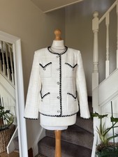 Chanel Cream Tweed Jacket Silk