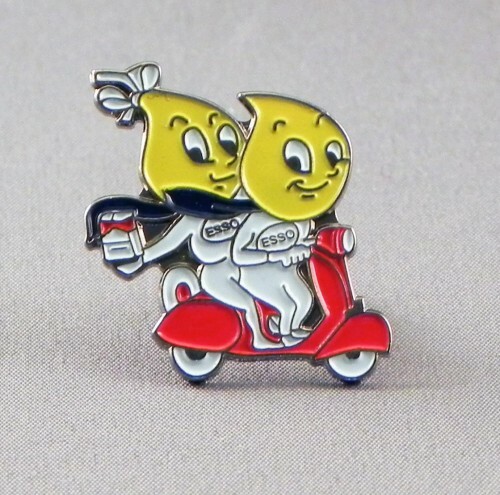 Esso scooter enamel pin badge - esso,