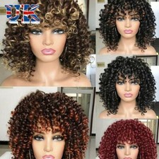 Fancy Cosplay Short Wig Full Wig With Bangs Synthetic Wigs Afro Kinky Curly