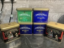 6 Vintage Twinings Tea Tins Small Sized 2000s Collectibles