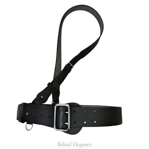 Sam browne leather belt - browne,