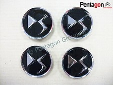 Genuine Citroen DS3 DS4 DS5 Set Of 4 Black Alloy Wheel Centre Caps 1609953780