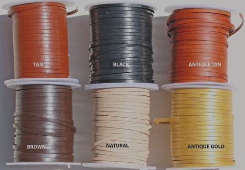 Flat leather strips - flat,