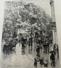 Frank Armington, Canadian (1876 - 1941) Pluie D' Automne 1924  Etching