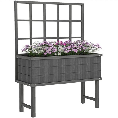 Wooden raised planter with - raised,