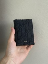 Authentic Dior Oblique CardHolder Case Black Bifold Wallet Organizer Monogram