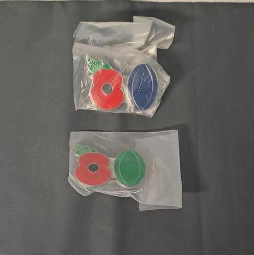 Popy pin badgesx2 rugby rare - pin,badgesx2,