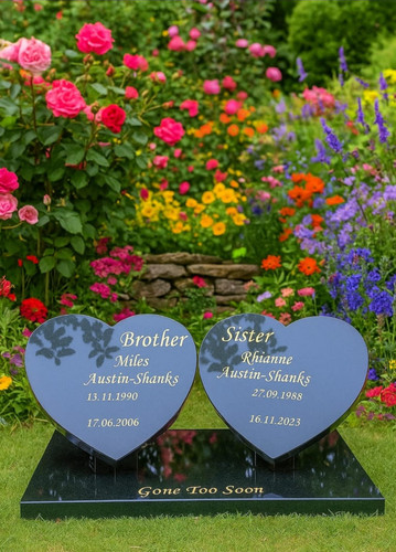 Double heart memorial - double,