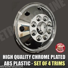 16" Chrome Van Wheel Trims Motorhome RV Hub Caps X 4 Domed Curved Trim Caps