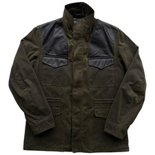 Barbour x Land Rover Traveller Wax Jacket Mens Large Leather Shoulder