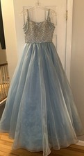 Sherri Hill Blue Formal Gown Style 54976 Size 2 Prom Dress
