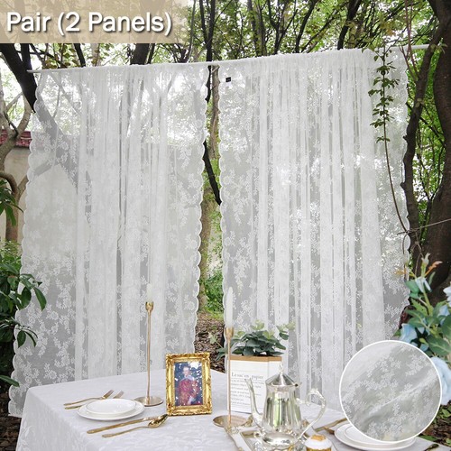Voile curtains panels lace - curtains, 2