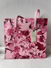 New Large Ted Baker London The Icon Tote Bag Pink Floral Design New With Tags