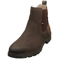 Mustang Side Zip Low Heel Mens Chelsea Boots in Mocha - 9.5 UK