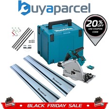 Makita DSP601ZJU 36v Twin 18v Brushless Plunge Saw Wireless + X2 1.5M Rail Kit 