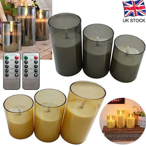 Set led flameless pillar - 3,