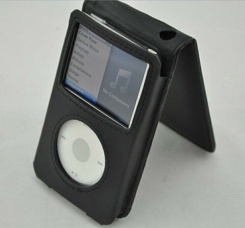Black leather case cover - leather,