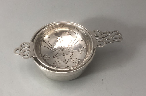 Antique silver tea - antique, strainer