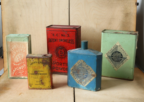 Collection gunpowder tins - collection,