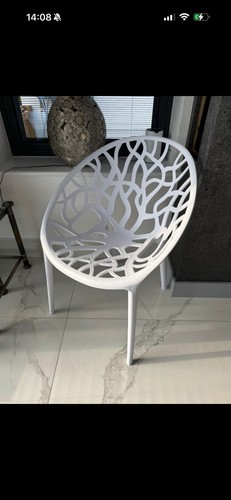 Sturdy white plastic egg chair