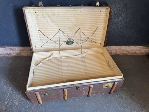 Vintage steamer trunk bentwood - vintage,