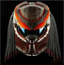 PREDATOR MOTORCYCLE HELMET CUSTOM ORANGE MANIA ( DOT & ECE CERTIFIED )