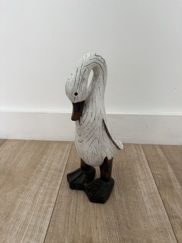 Rustic wooden duck ornament - rustic,