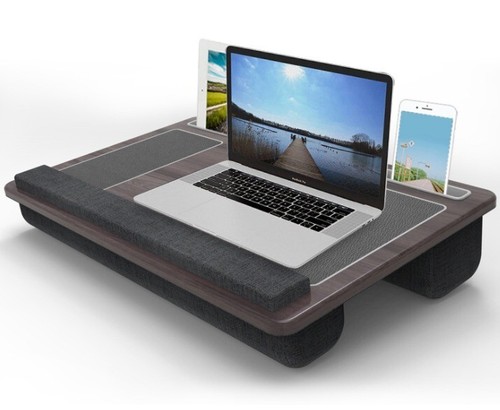 Laptop tray with - with, cushion