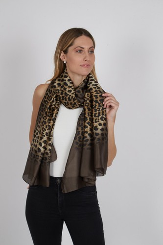 100 silk scarf leopard - scarf,