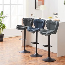 2x Bar Stools Faux Leather Kitchen Pub Breakfast Bar Chair Ajustable Swivel